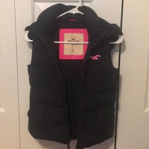 Navy Hollister Puffy Vest w hood